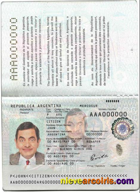 Argentina passport